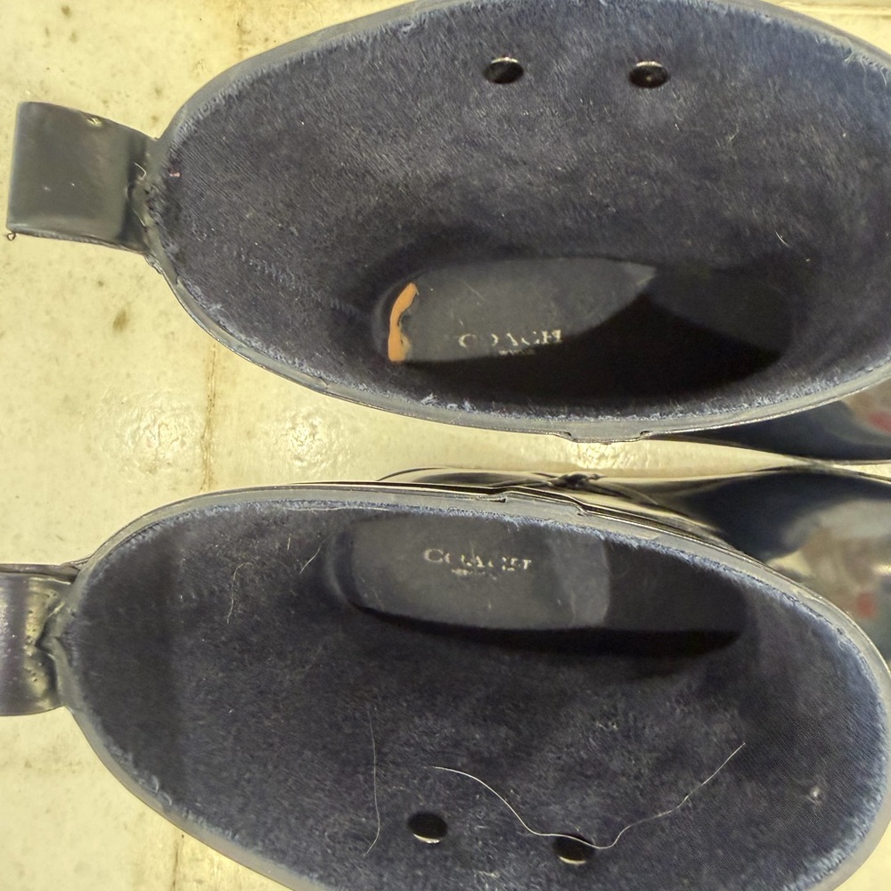 Coach Black Waterproof Rubber Buckle Rain Boots - Picture 5 of 12
